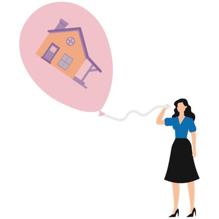 Businesswoman buying real estate  Illustration