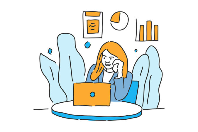 Businesswoman calling client  Illustration