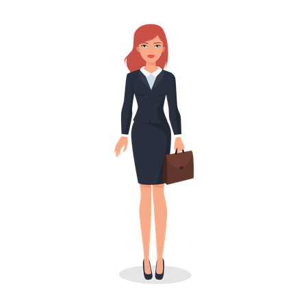 Businesswoman carrying briefcase  일러스트레이션