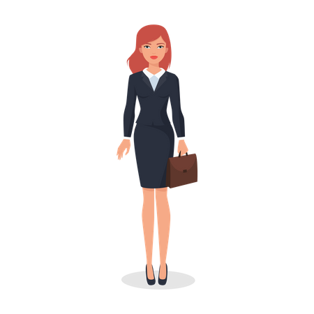 Businesswoman carrying briefcase  Illustration