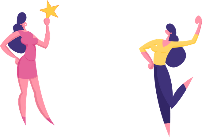 Businesswoman celebrating  Illustration