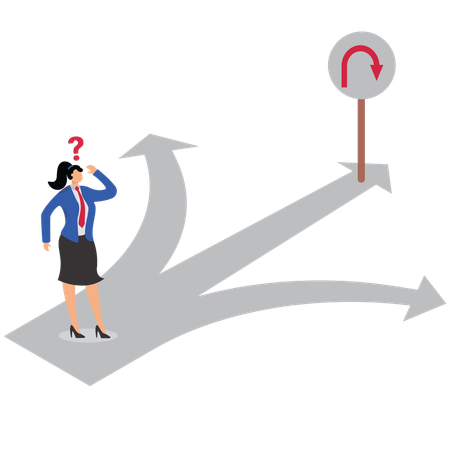 Businesswoman choose Right Decision  Illustration