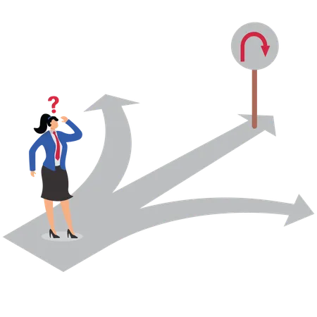 Businesswoman choose Right Decision  Illustration