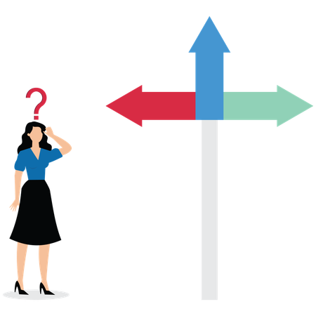 Businesswoman choose the right way to success Illustration