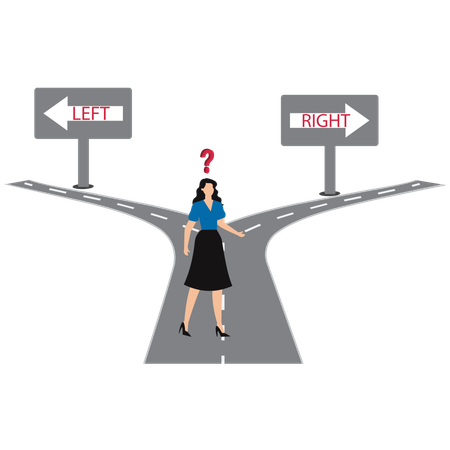 Businesswoman choosing business direction  Illustration