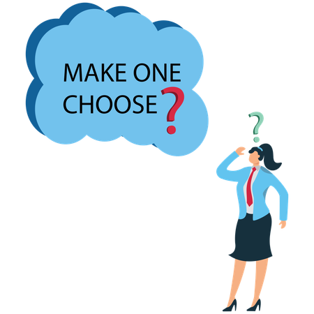 Businesswoman choosing correct decision  Illustration