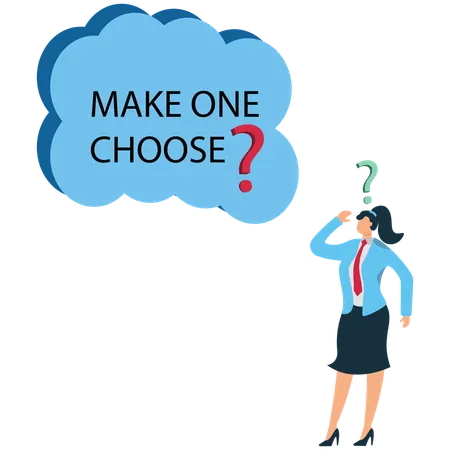 Businesswoman choosing correct decision  Illustration