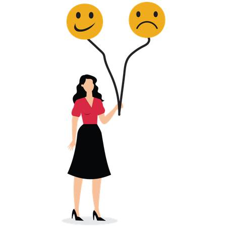 Businesswoman control emotion  Illustration