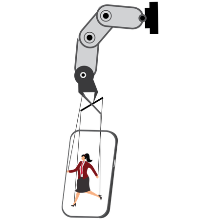 Businesswoman controlled by AI  Illustration