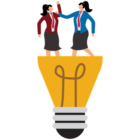 Businesswoman cooperation and teamwork  Illustration