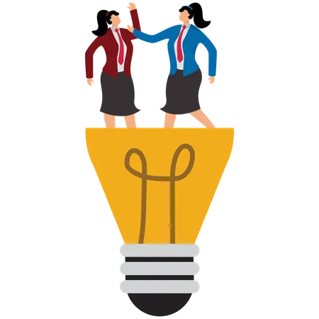 Businesswoman cooperation and teamwork  Illustration