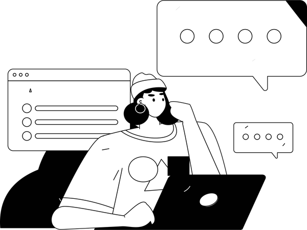 Businesswoman creates task list  Illustration