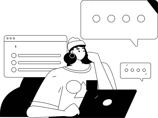 Businesswoman creates task list  Illustration