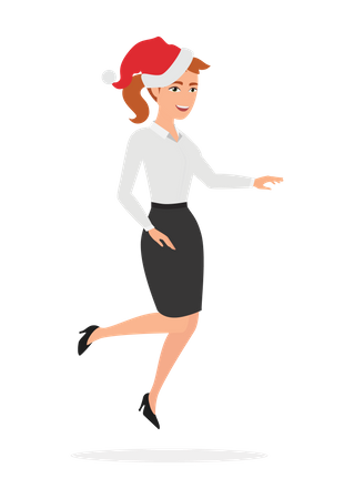 Businesswoman dancing  in Christmas party  Illustration