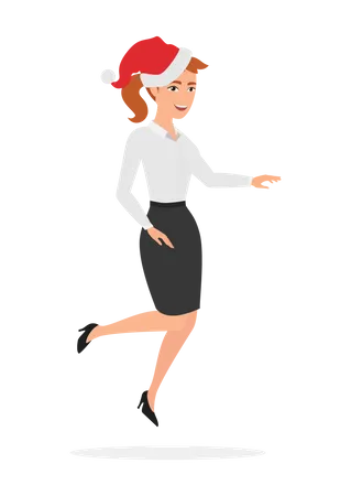 Businesswoman dancing  in Christmas party  Illustration