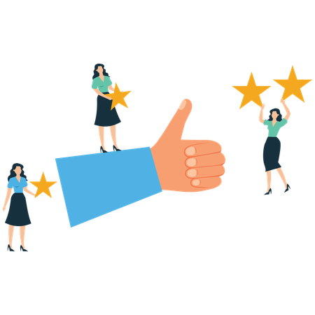 Businesswoman delivering business result  Illustration