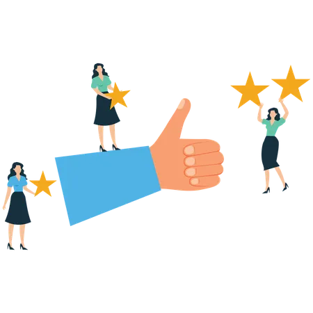 Businesswoman delivering business result  Illustration