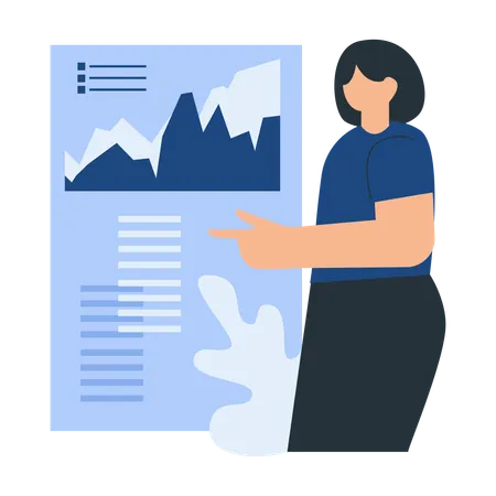 Businesswoman discussing business analysis  Illustration