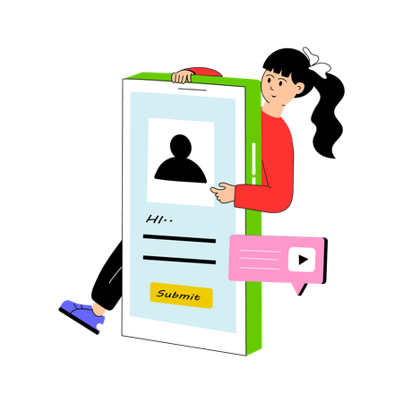 Businesswoman displaying Client Information  Illustration