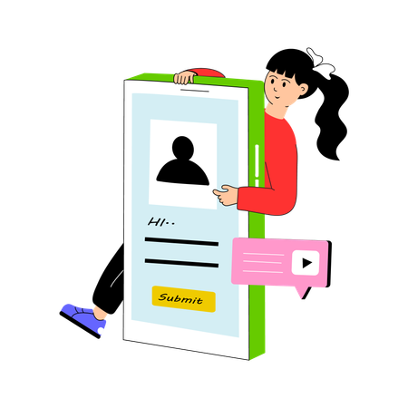 Businesswoman displaying Client Information  Illustration