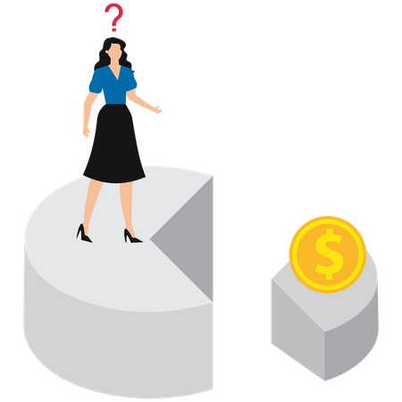 Businesswoman dividing business profit  Illustration