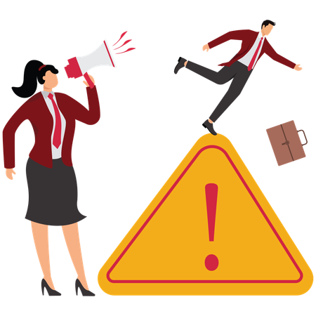 Businesswoman doing announcement of important messages  Illustration