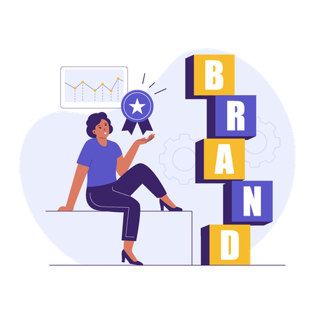 Businesswoman doing Brand Reputation  Illustration