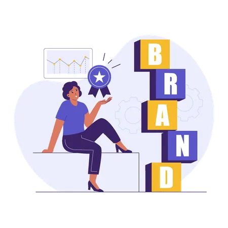 Businesswoman doing Brand Reputation  Illustration
