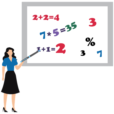 Businesswoman doing business calculation  Illustration