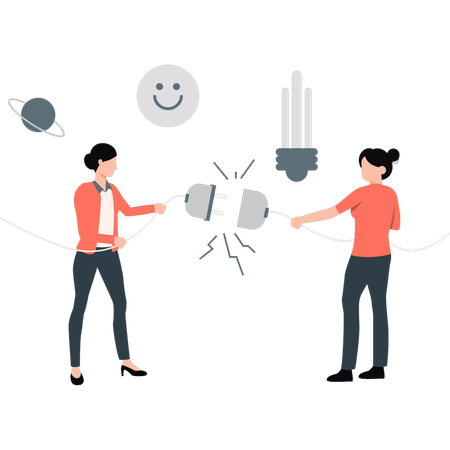 Businesswoman doing business connection  Illustration