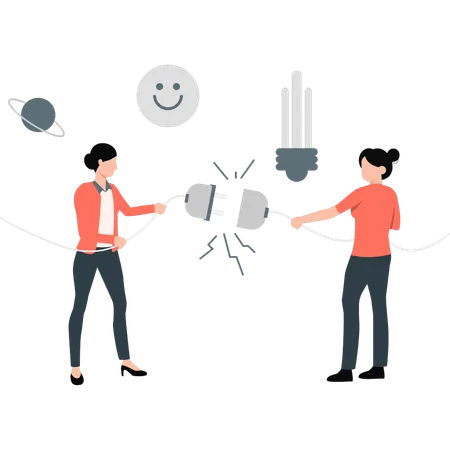 Businesswoman doing business connection  Illustration