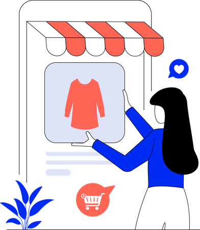 Businesswoman doing dress shopping  Illustration