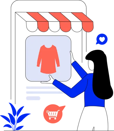 Businesswoman doing dress shopping  Illustration