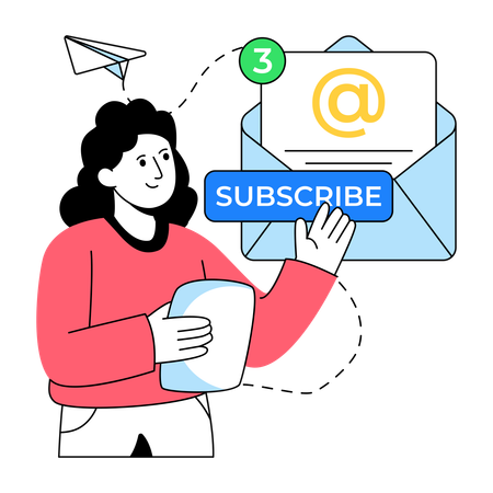 Businesswoman doing Email marketing  Illustration
