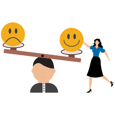 Businesswoman doing Emotional balance and harmony  Illustration