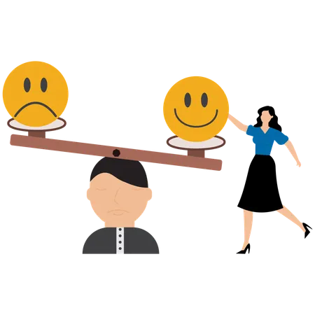 Businesswoman doing Emotional balance and harmony  Illustration