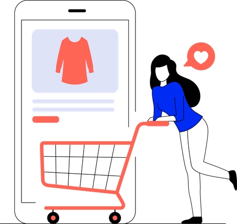 Businesswoman doing fashion shopping  Illustration