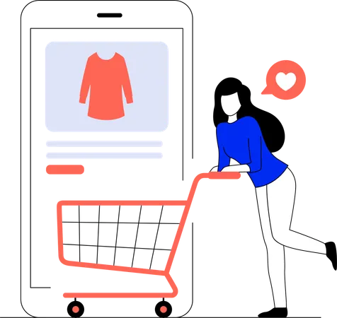 Businesswoman doing fashion shopping  Illustration