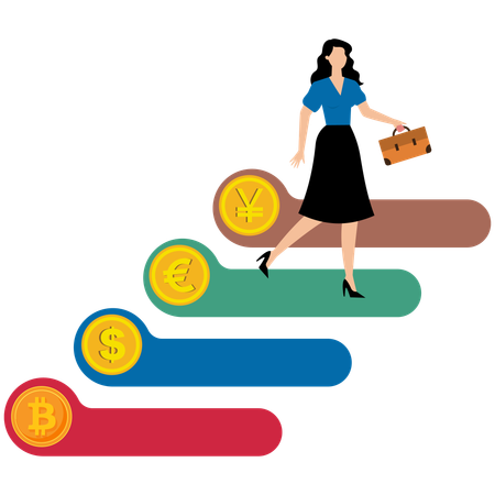 Businesswoman doing financial analysis  Illustration