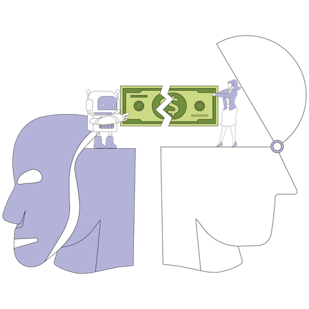Businesswoman doing financial collaboration  Illustration