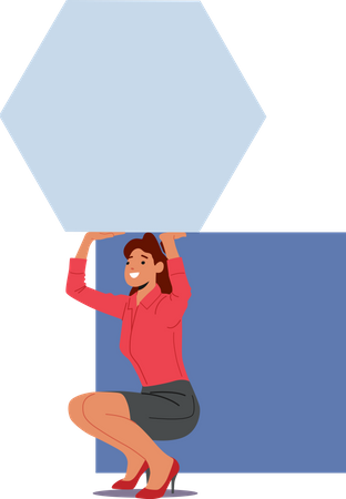 Businesswoman doing hard work  イラスト
