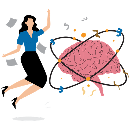 Businesswoman doing Innovation Lab Brainstorming  Illustration