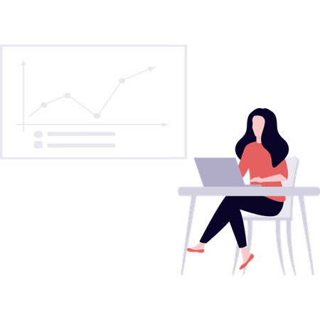 Businesswoman doing market analysis  Illustration