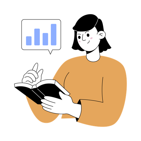 Businesswoman doing market analysis  Illustration