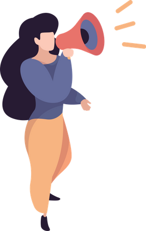 Businesswoman doing marketing  Illustration