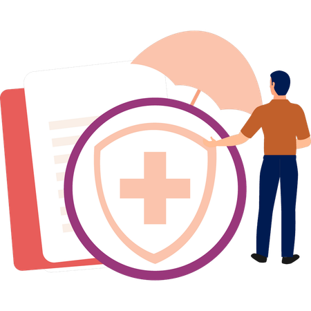 Businesswoman doing medical protection  Illustration