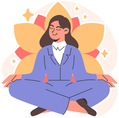 Businesswoman doing meditation  일러스트레이션