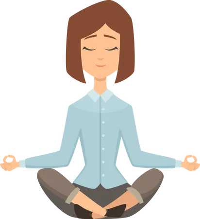 Businesswoman Doing Meditation Illustration