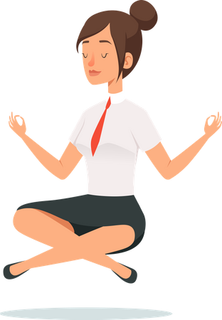 Businesswoman doing meditation Illustration