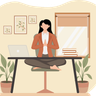 meditation at workplace illustration free download